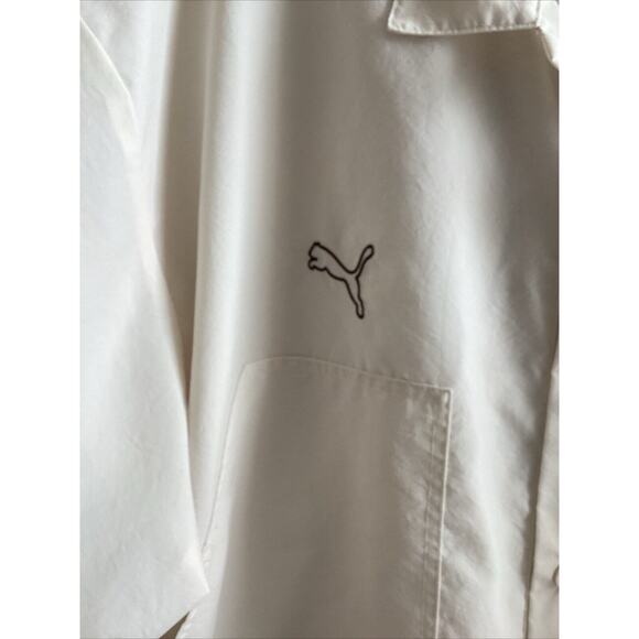 Puma Pl Summer Crew Collared Short Sleeve Button Up Alpine Snow XL Shirt NWT - Picture 6 of 10